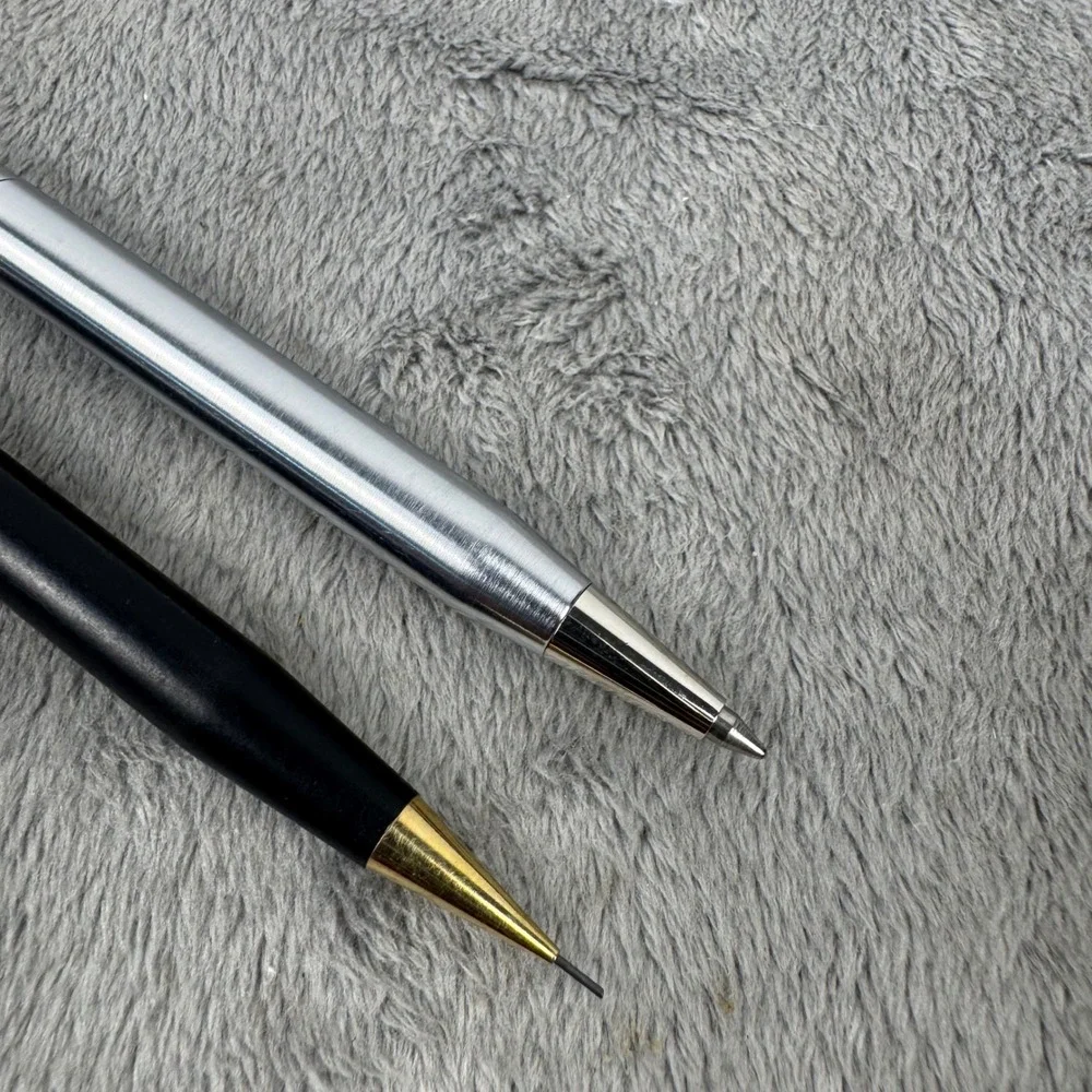 Sheaffer Pen and Pencil Set Unisex OS Silver Black Good Vintage White Dot Trim